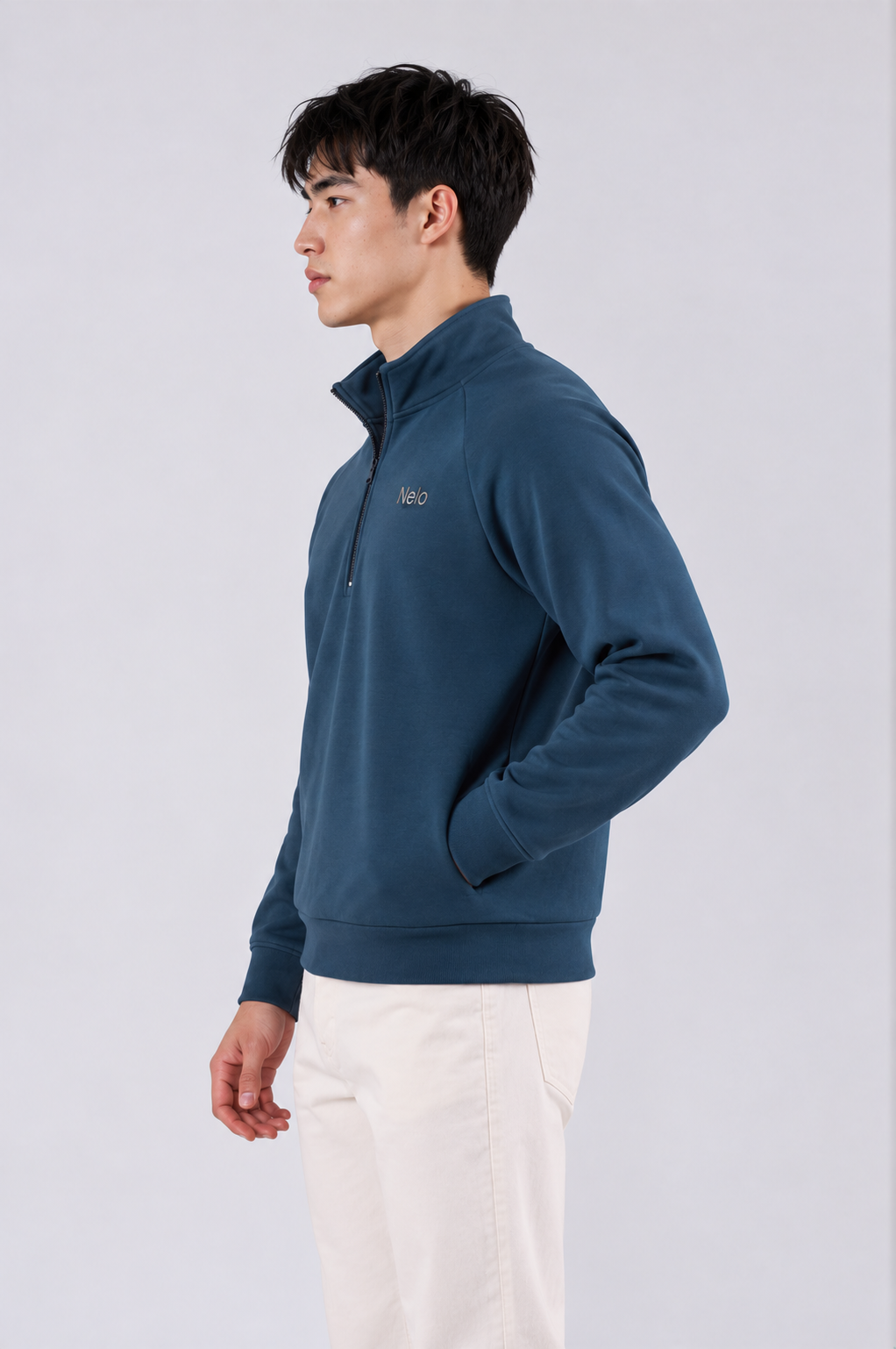 Midocean  Navy men half zip front 