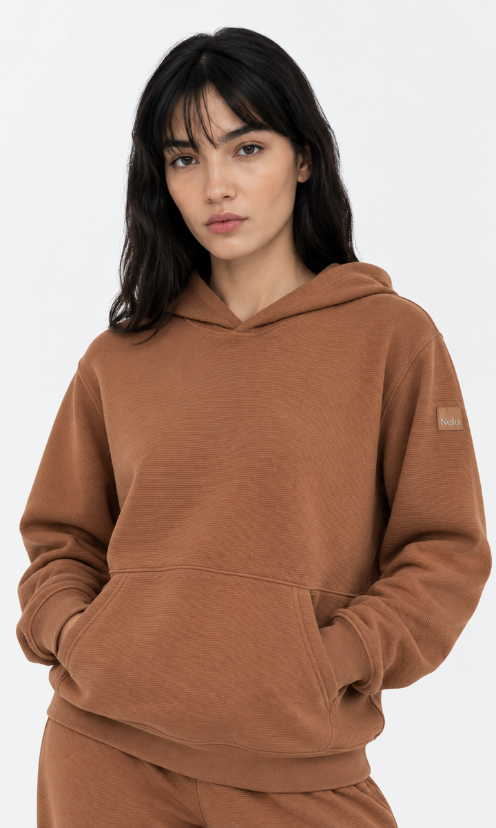 Mocha Textured Lounge men hoodie front 