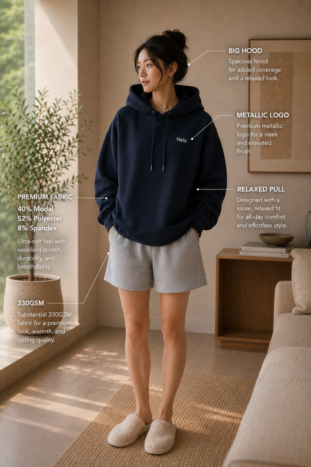 Air Spacer Pullover Hoodie
