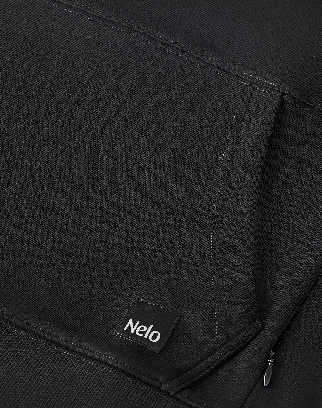 Black signature cotton hoodie front 
