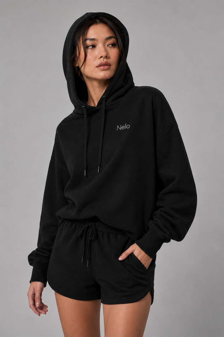 Black women hoodie front 