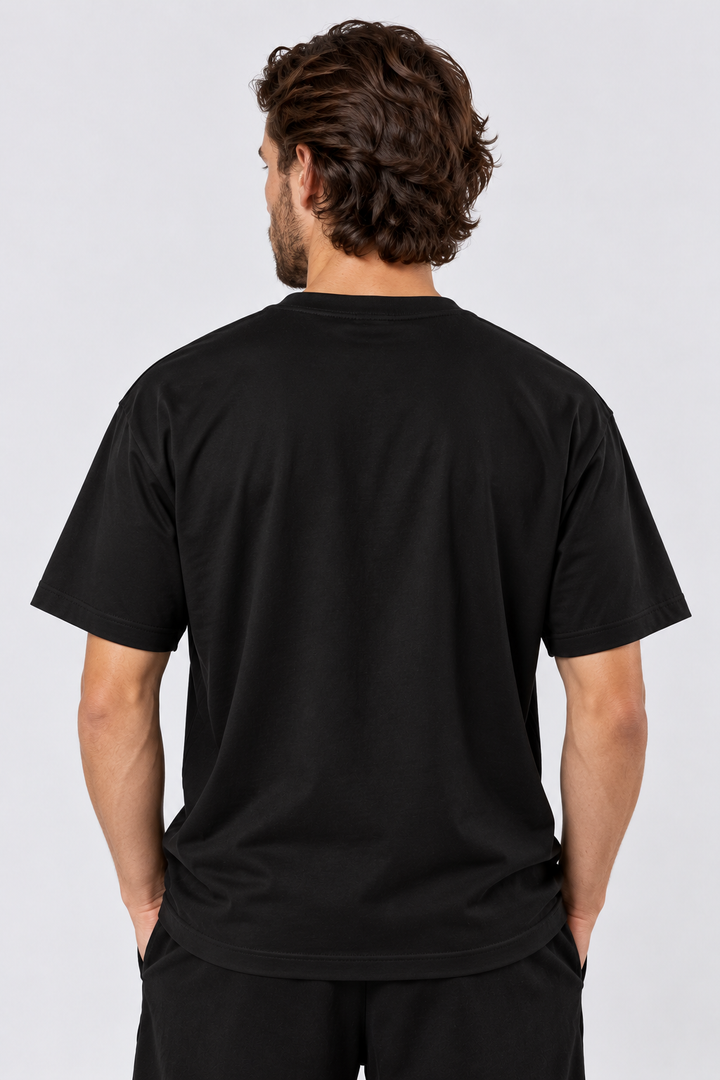 Black Performance silk men tee front 