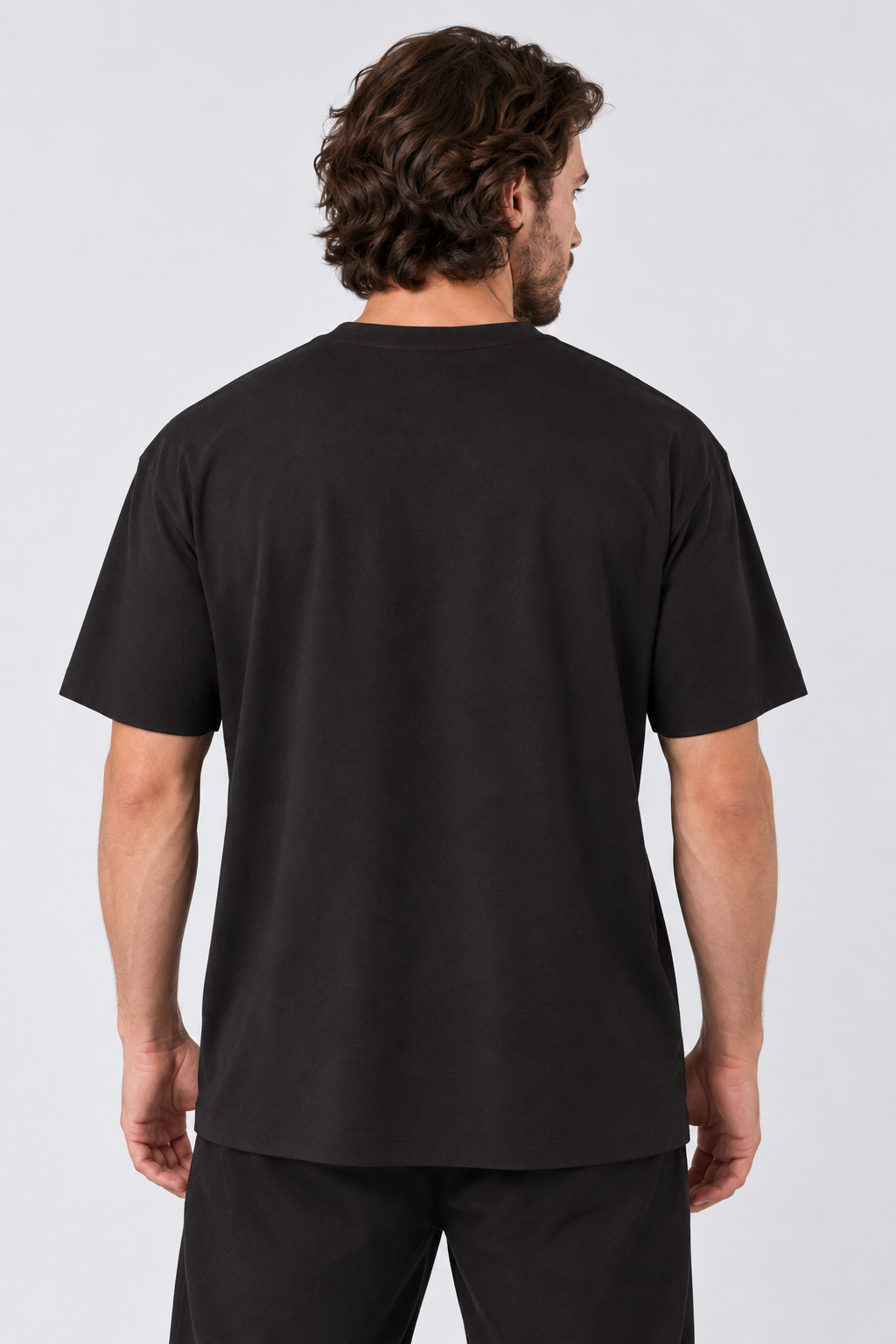 Black Performance silk men tee front 