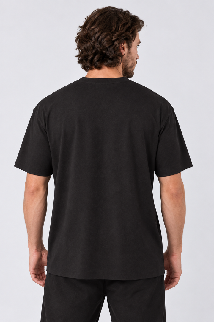 Black Performance silk men tee front 