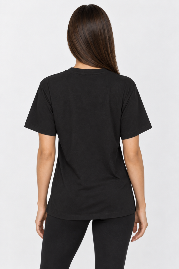 Black Performance silk women tee front 