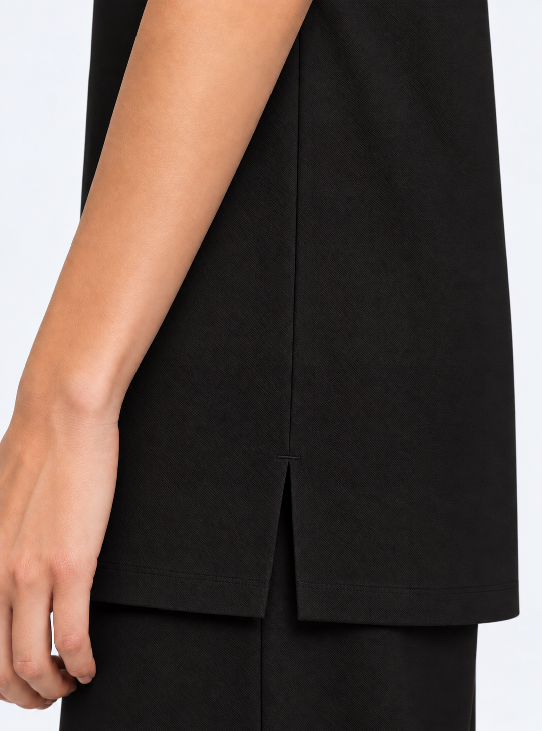 Black Performance silk women tee front 
