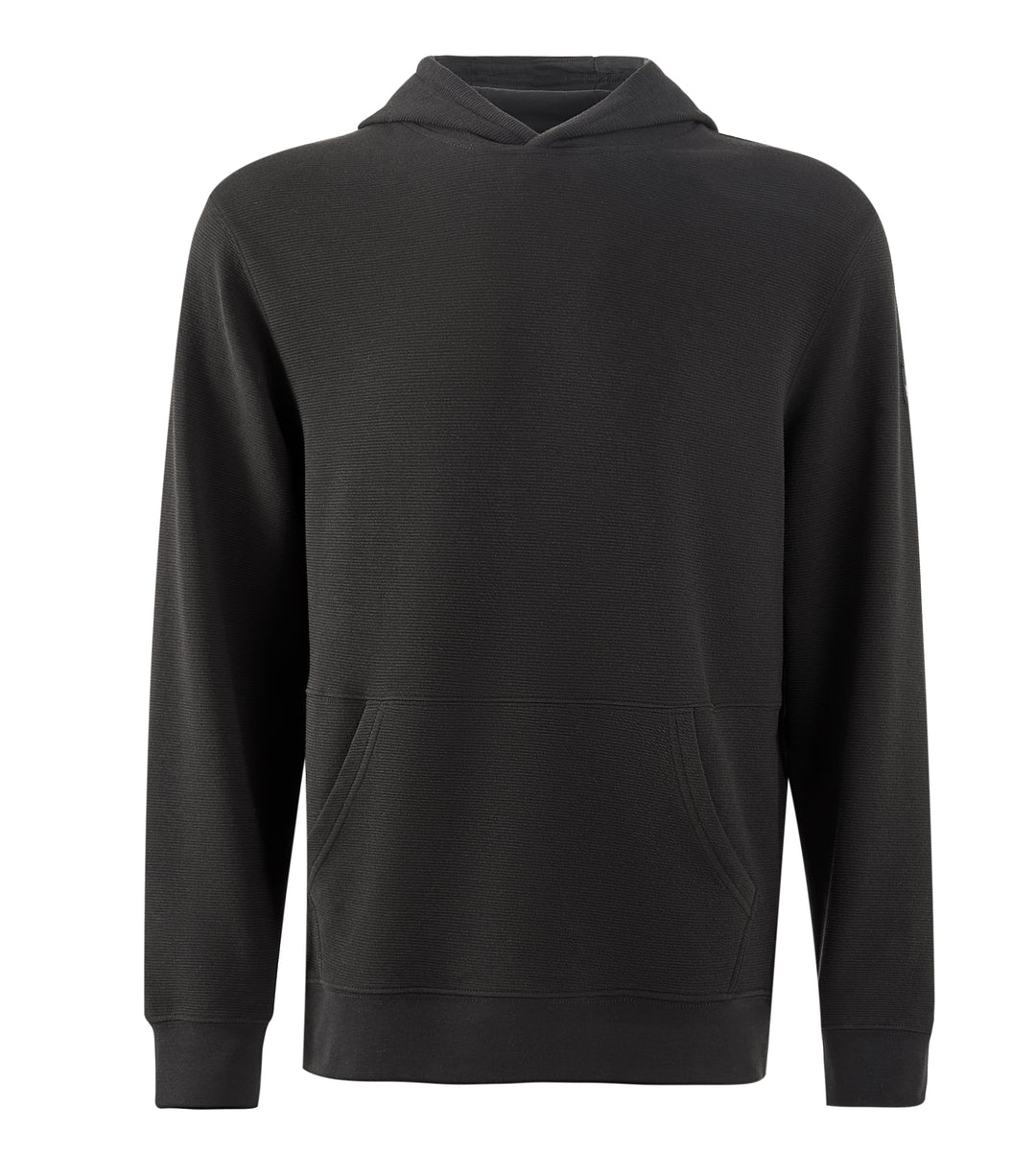 Black Textured Lounge men hoodie front 