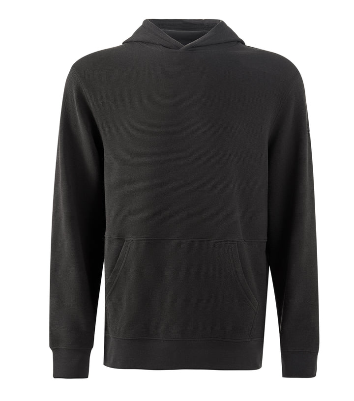 Black Textured Lounge men hoodie front 