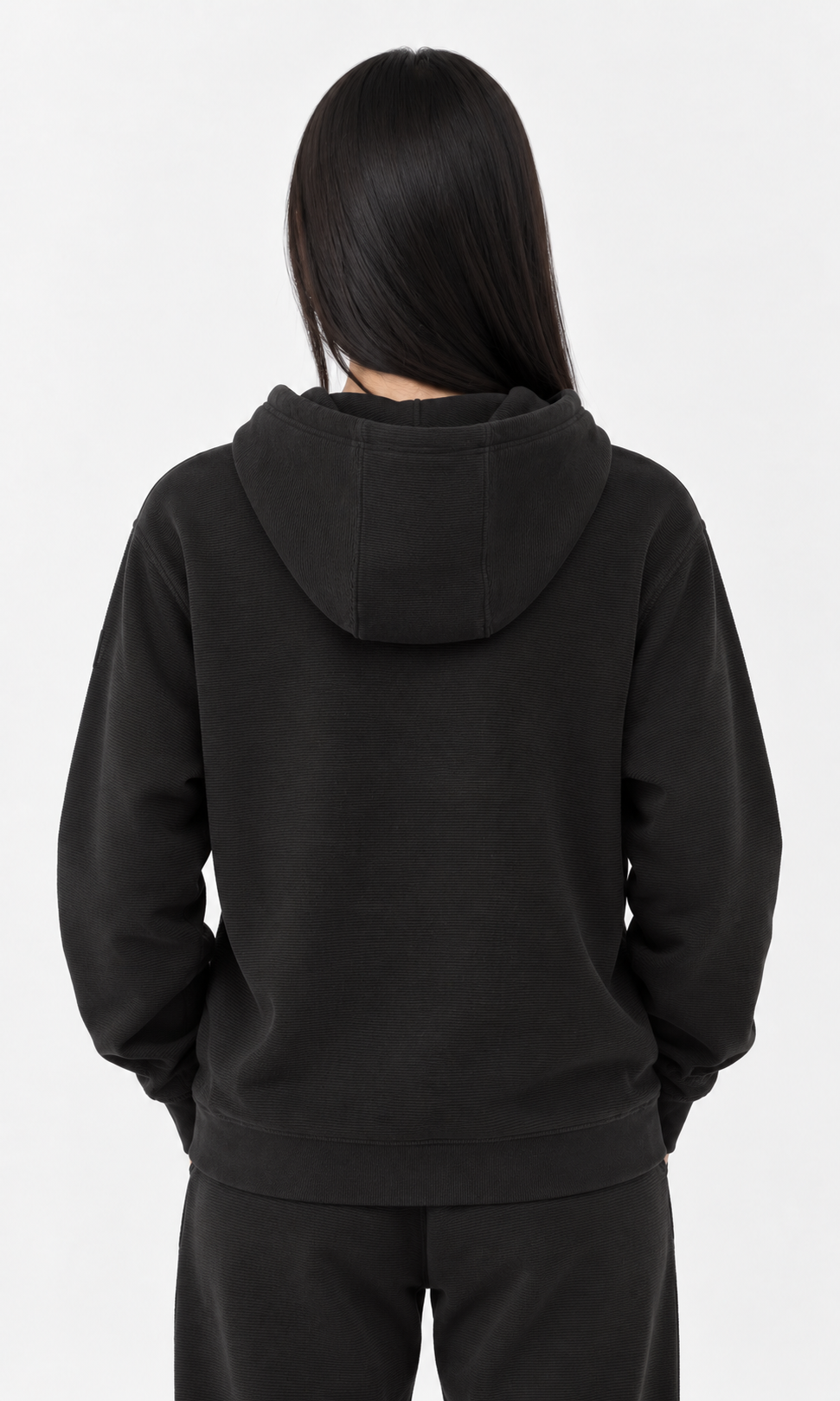 Black Textured Lounge men hoodie front 