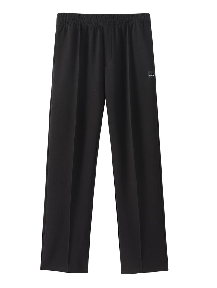 Black Textured Lounge men pants front 