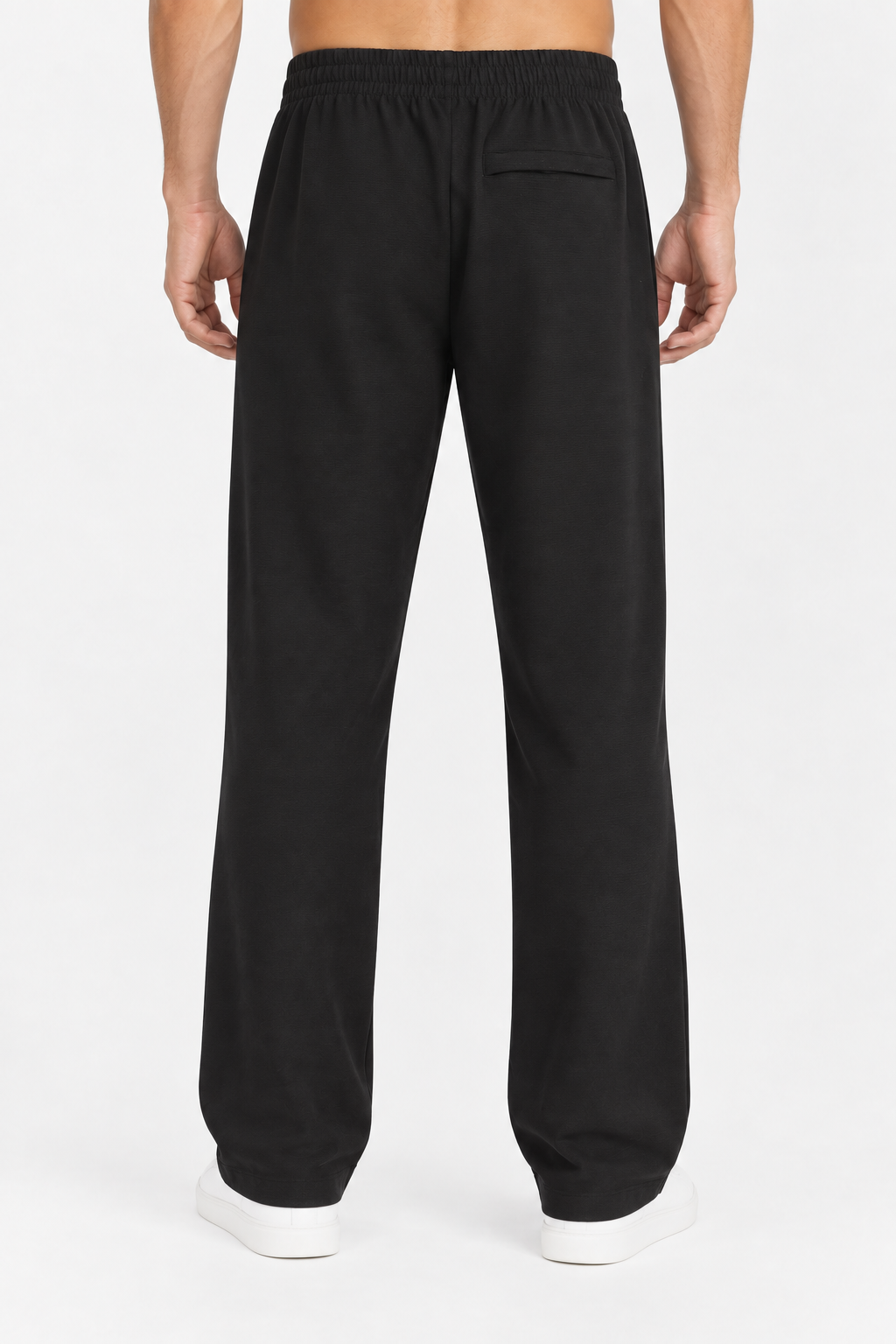 Black Textured Lounge men pants front 