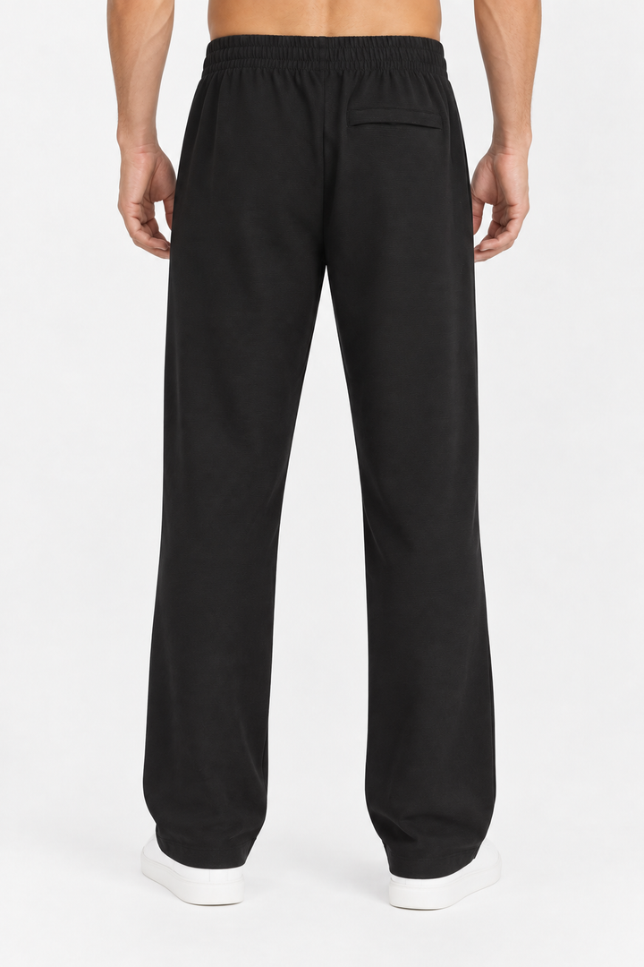 Black Textured Lounge men pants front 