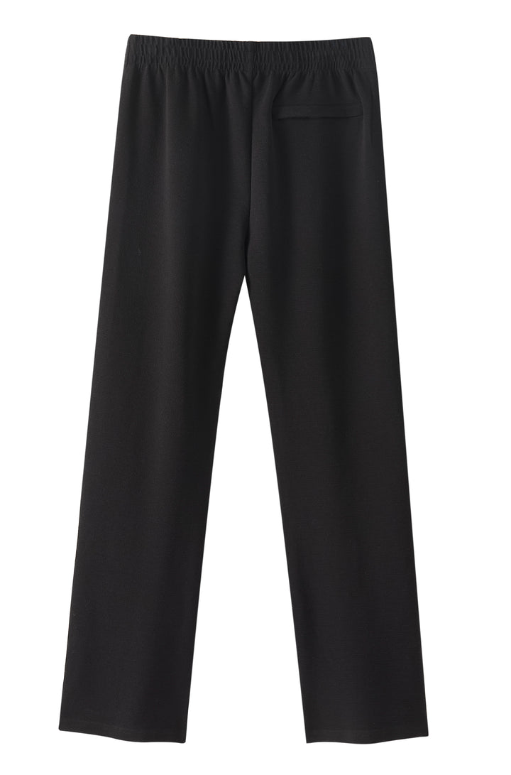 Black Textured Lounge men pants front 