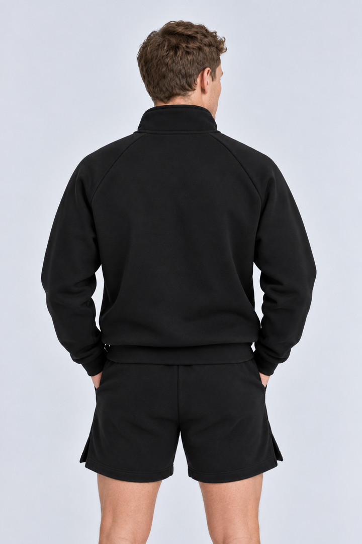 Black men half zip back 