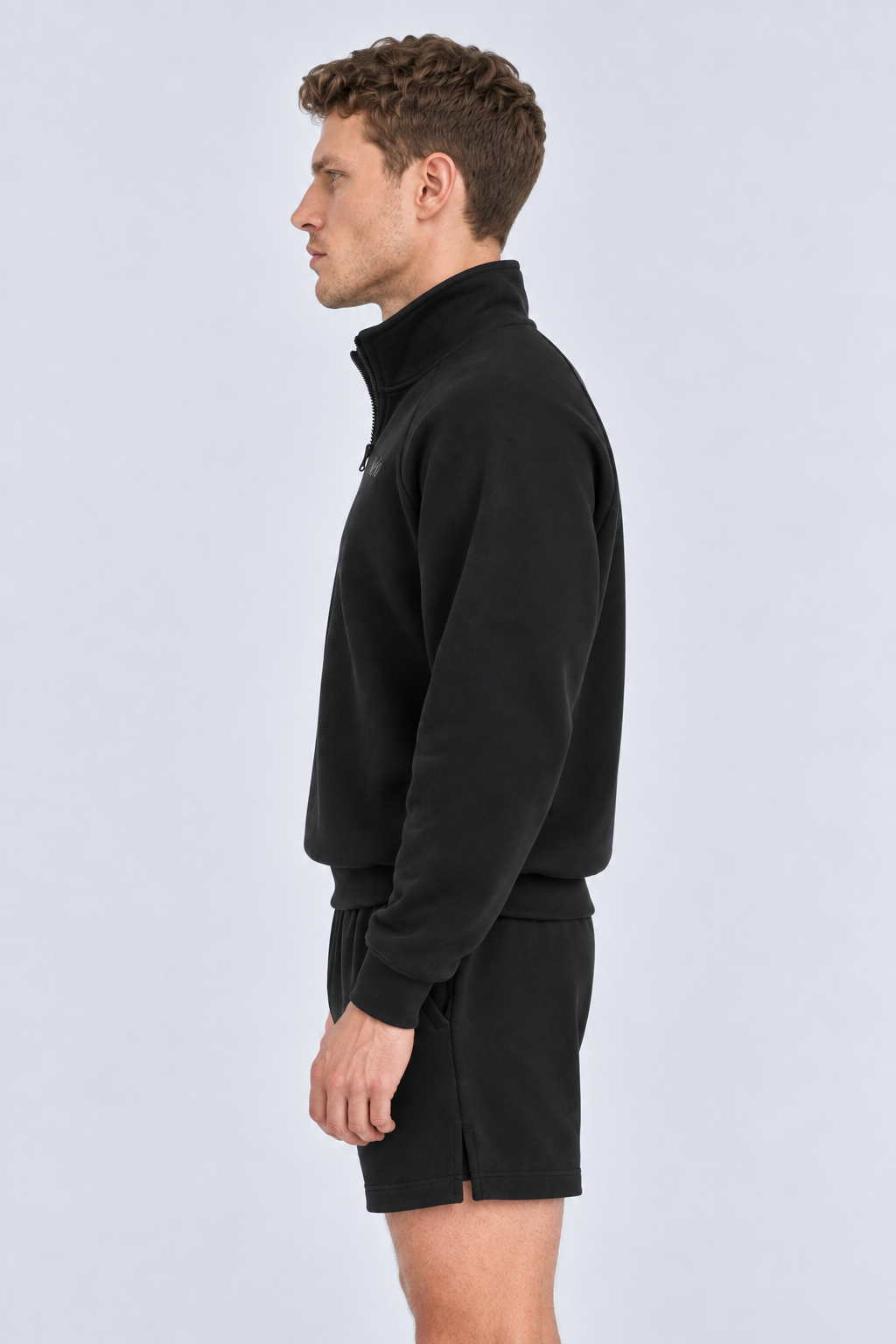 Black men half zip side 
