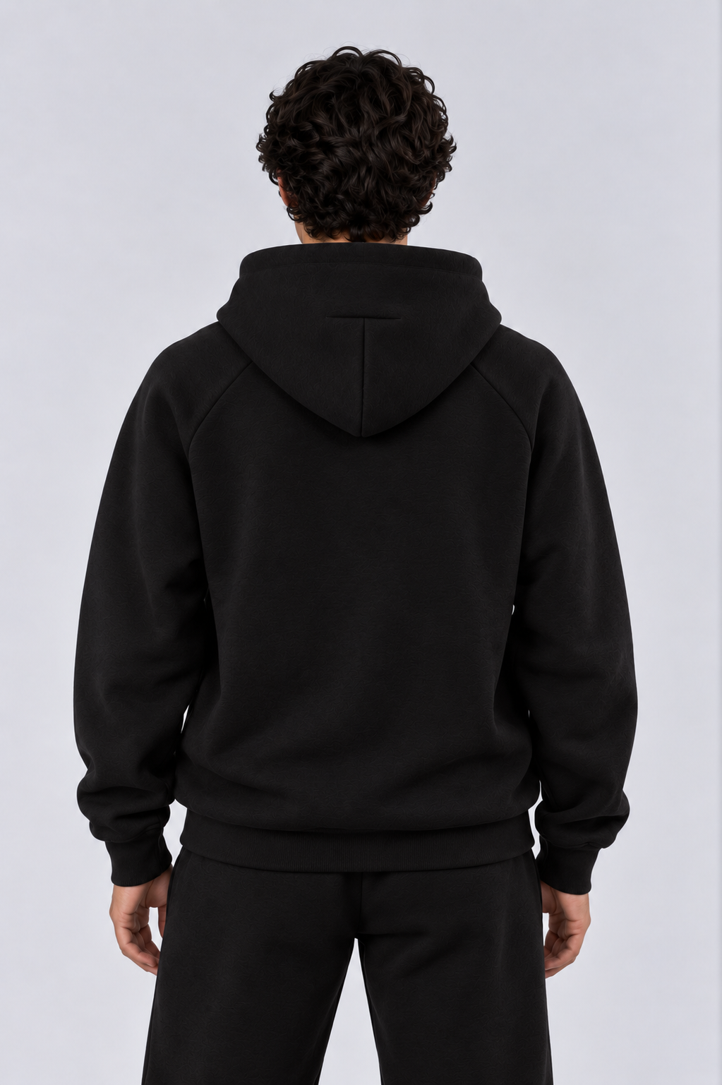 Black men hoodie back 