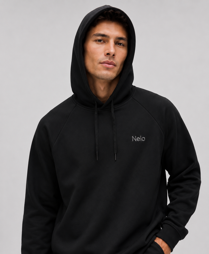 Black men hoodie front 