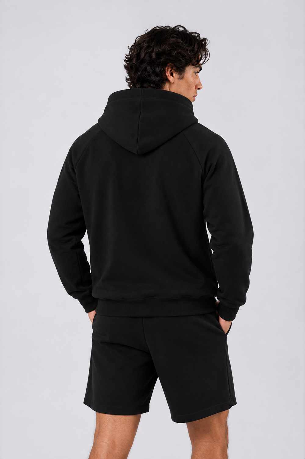 Black men hoodie front #color_black