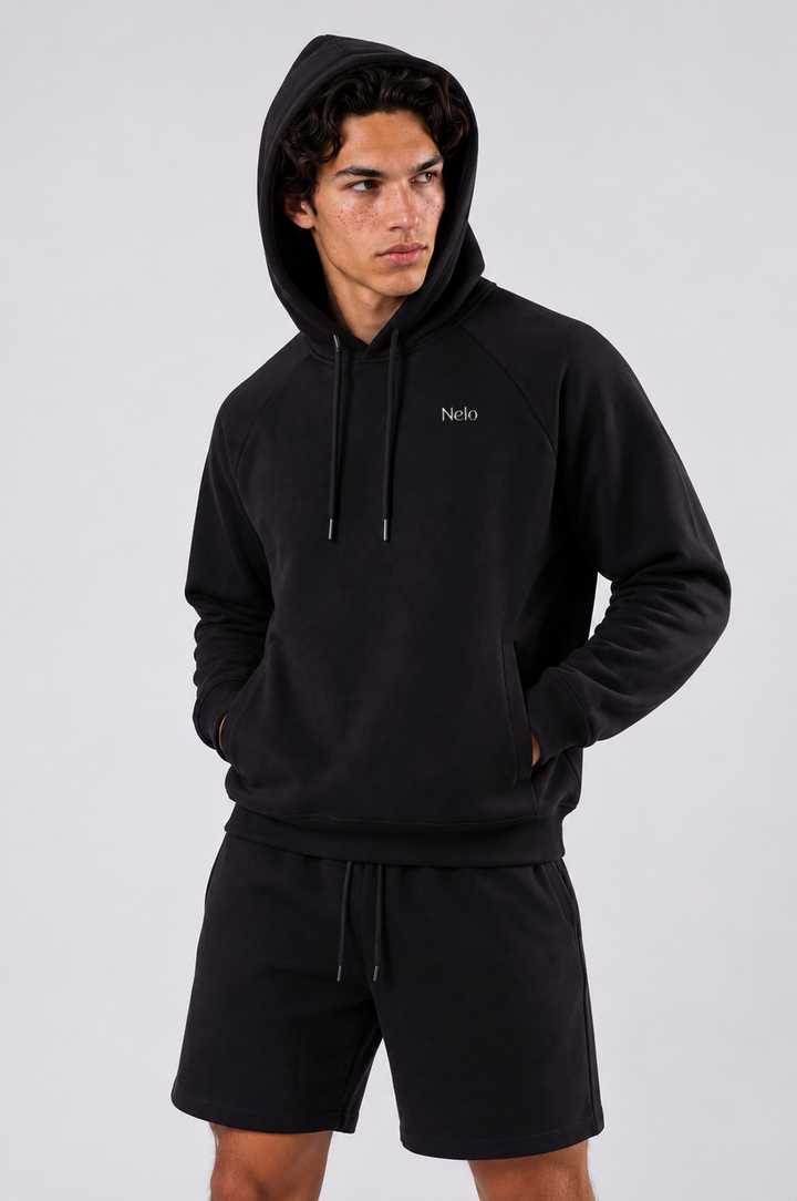 Black men hoodie front 