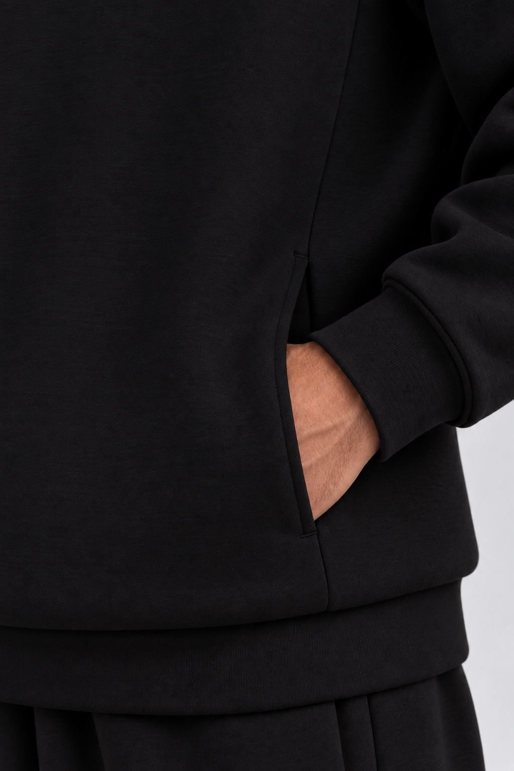 Black men hoodie front 