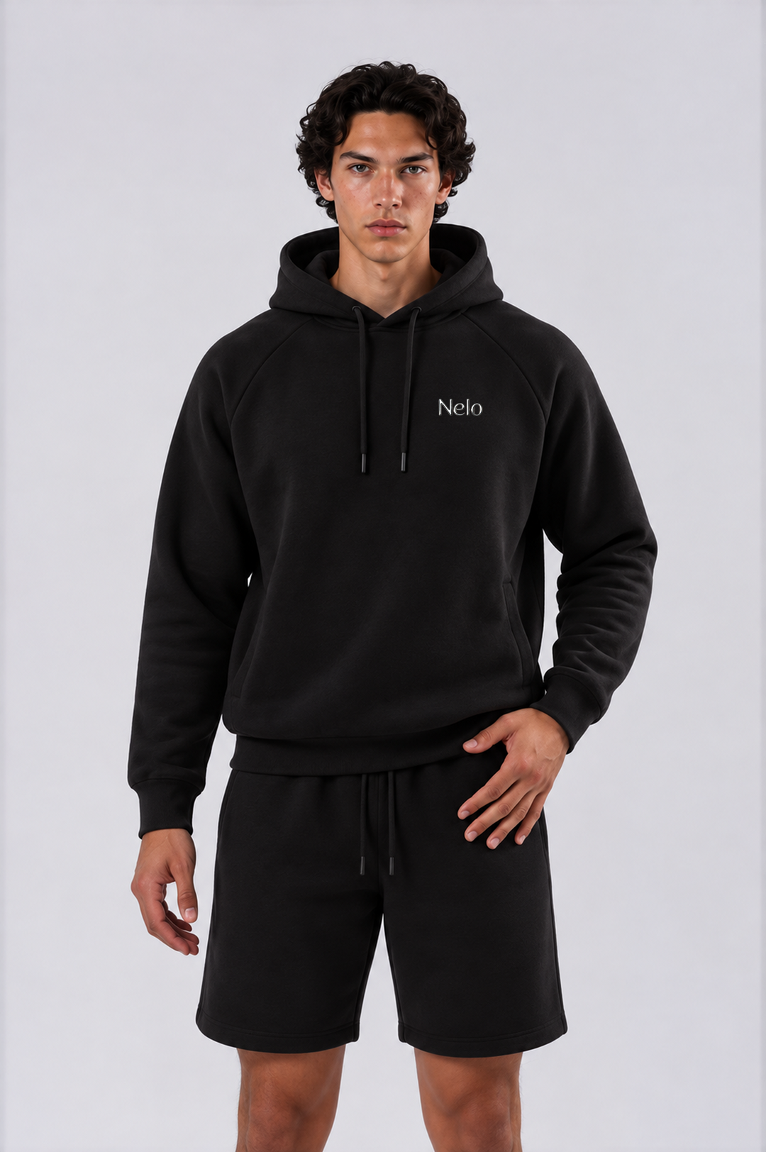 Black men hoodie front 