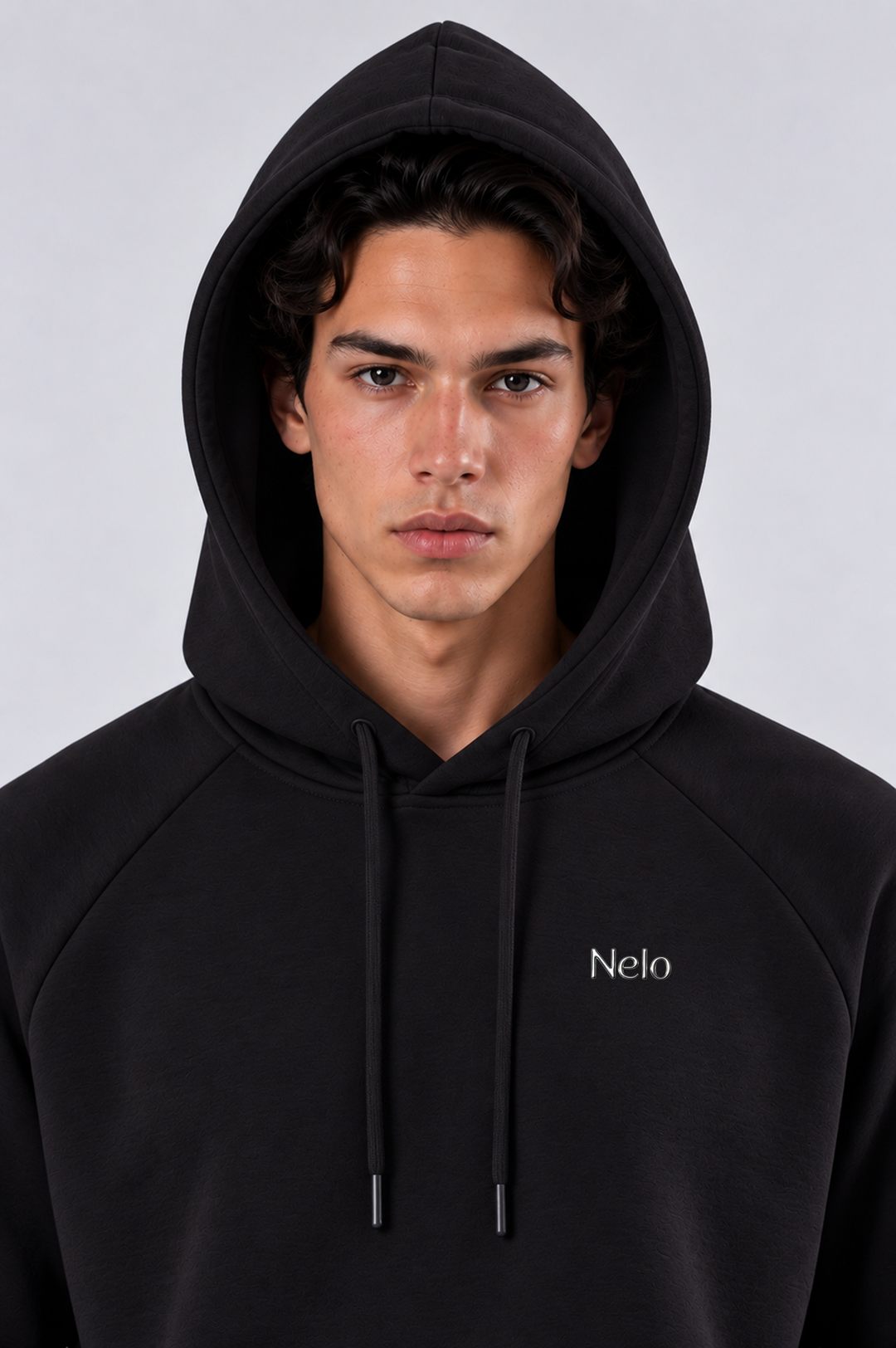 Black men hoodie front 