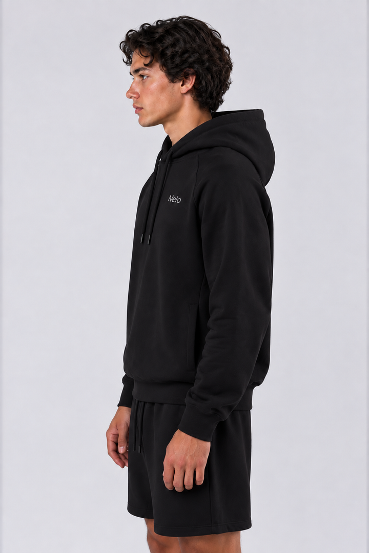 Black men hoodie side 