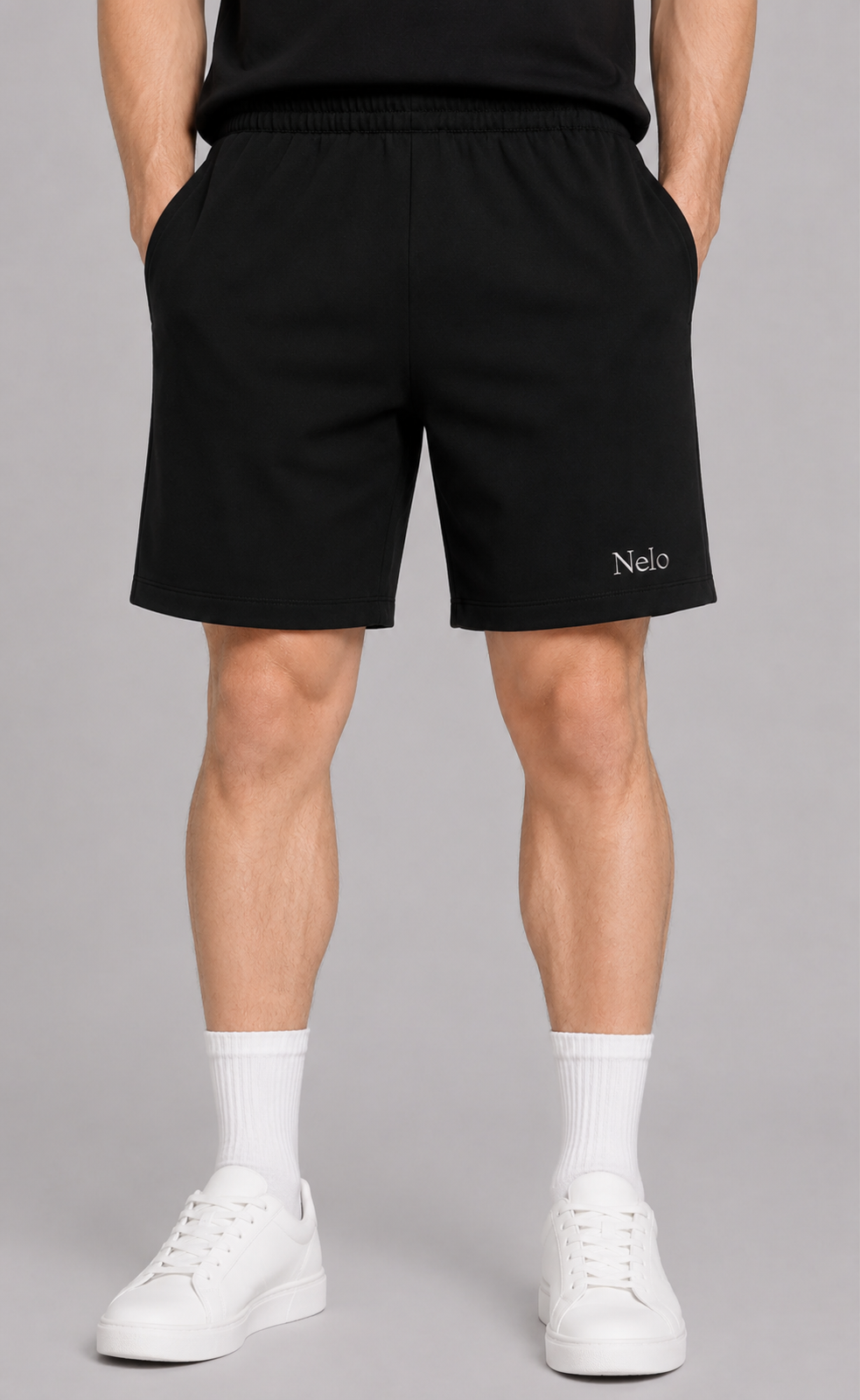 Black men shorts front 