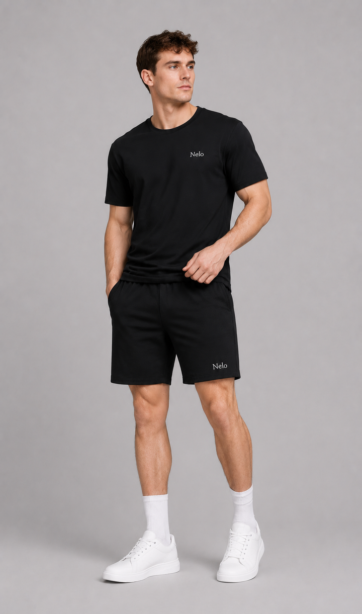Black men shorts front 