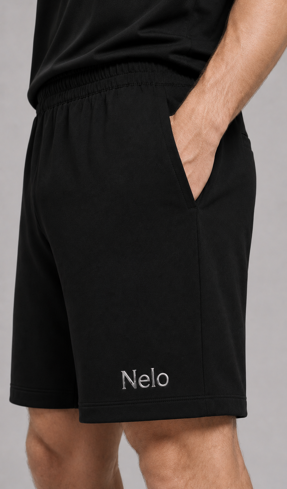 Black men shorts front 