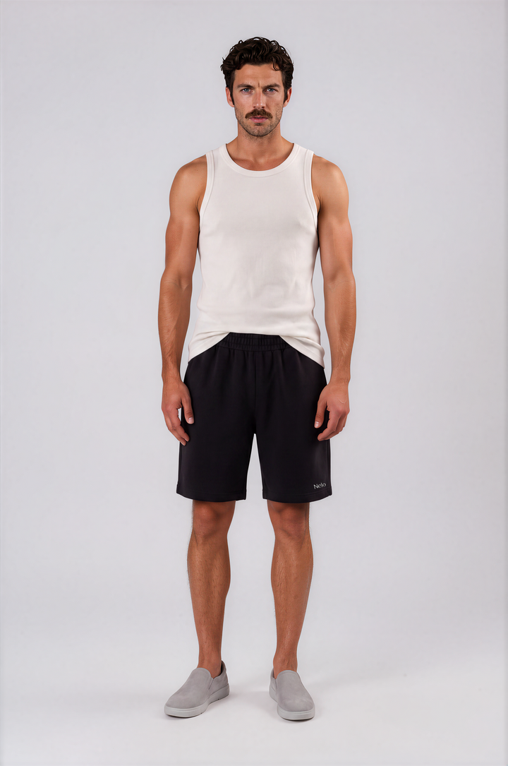 Black men shorts front 