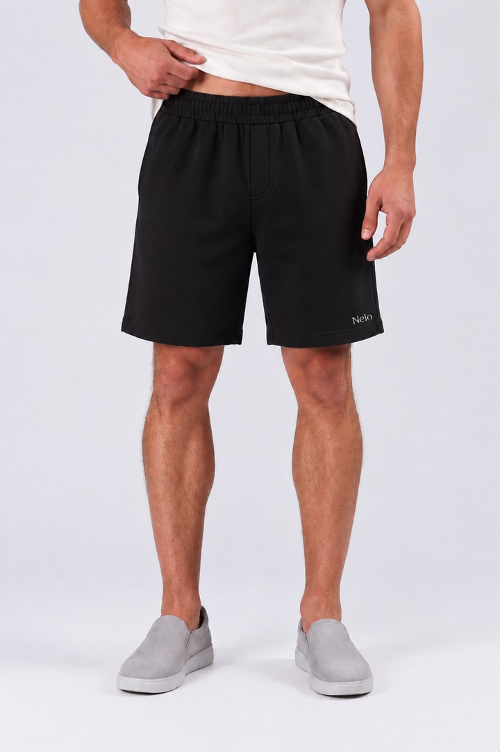 Black men shorts front 