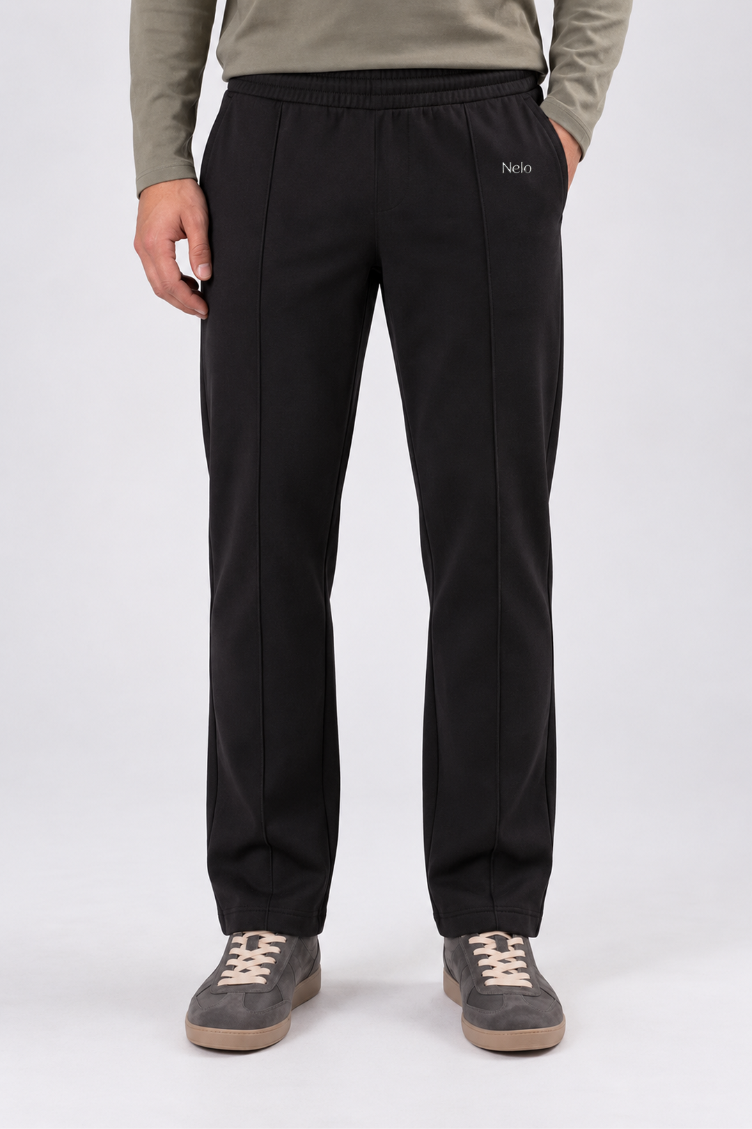 Black men sweatpants front #color_black