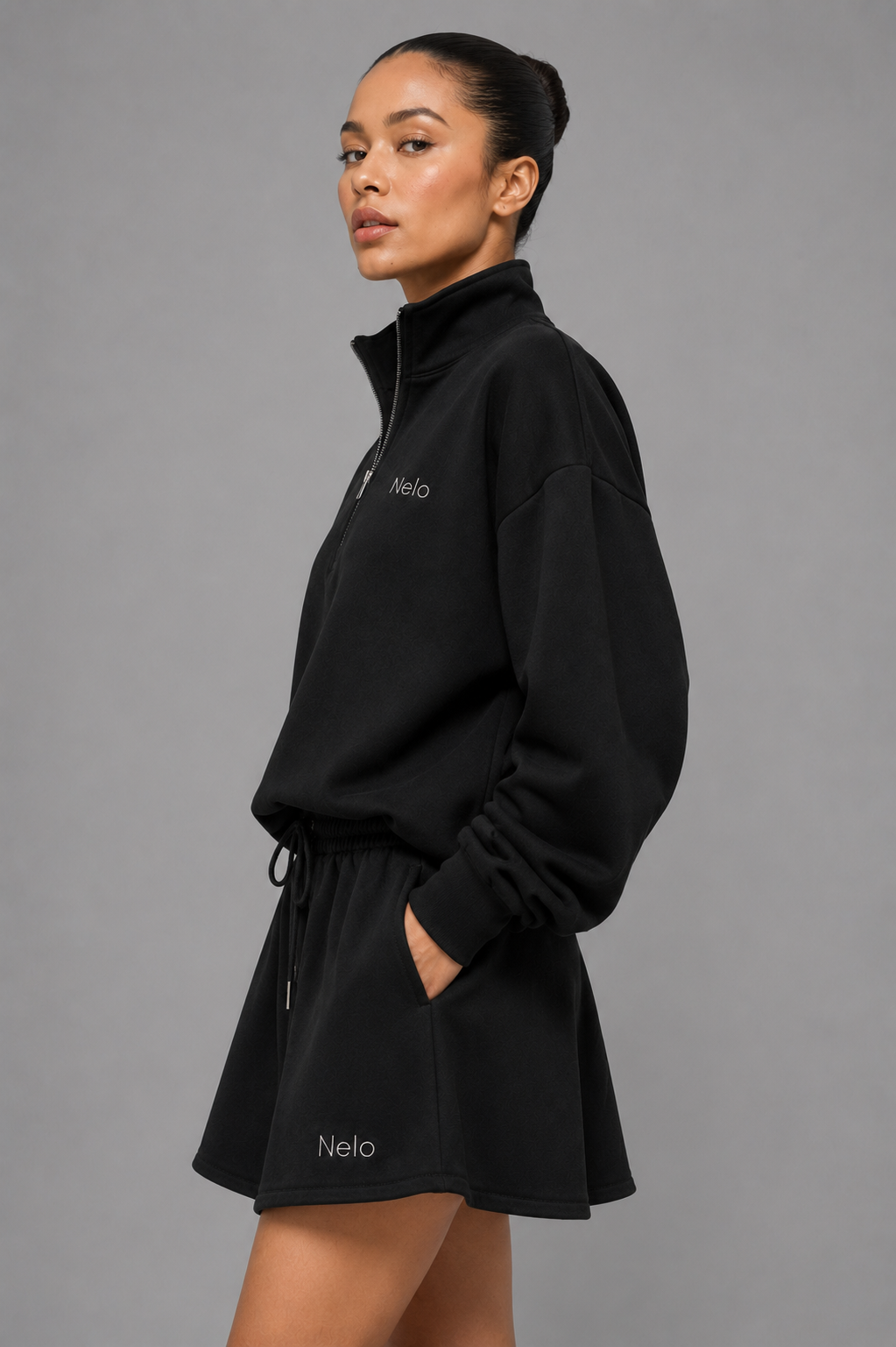 Black women hoodie front 