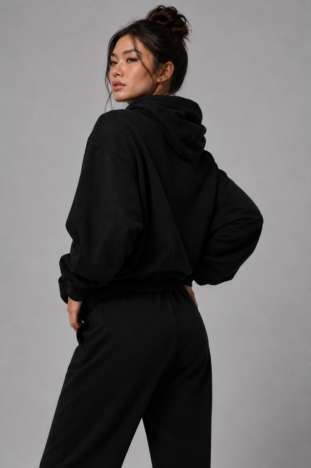 Black women hoodie back 