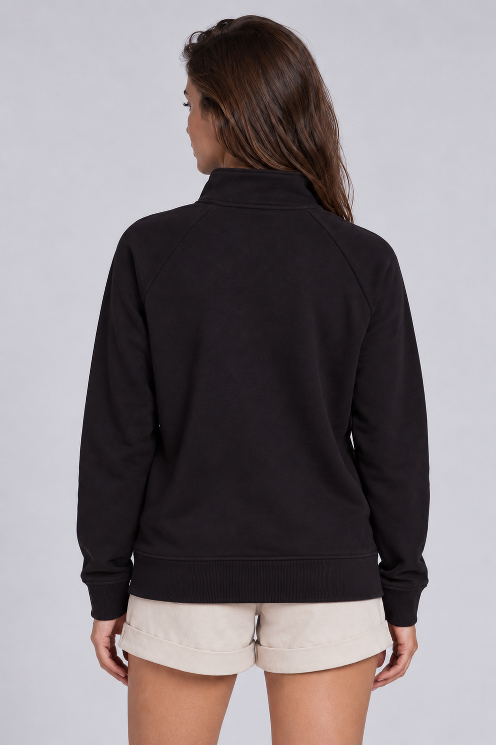 Black women hoodie back #color_black
