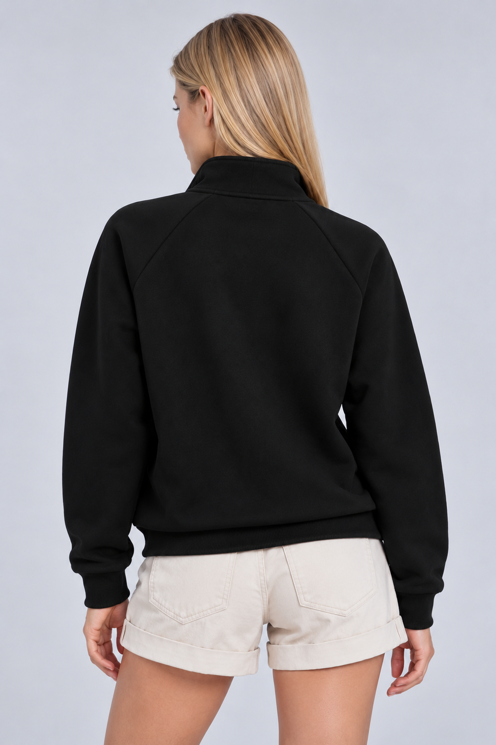 Black women hoodie back #color_black