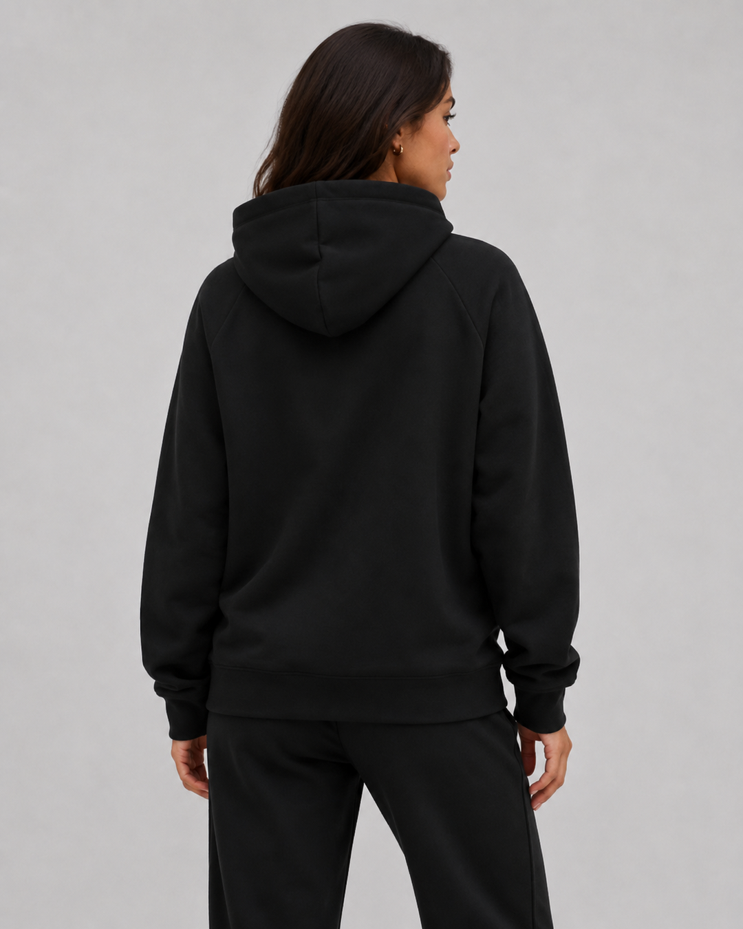 Black women hoodie front 