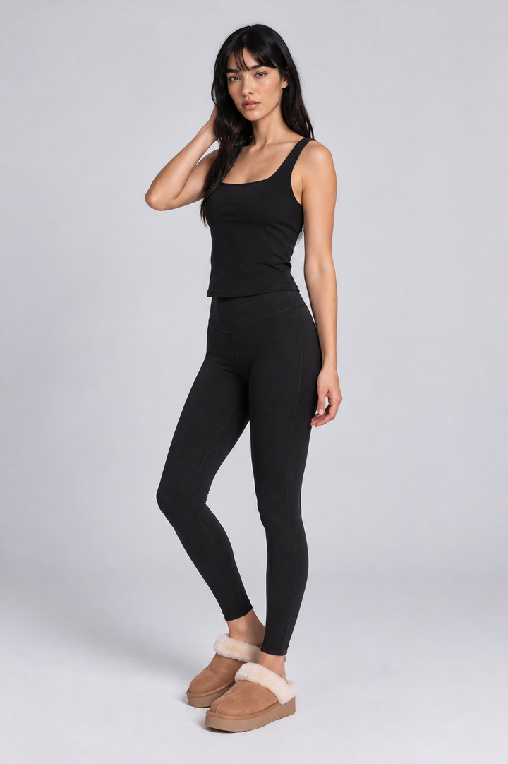 Black women leggings front 