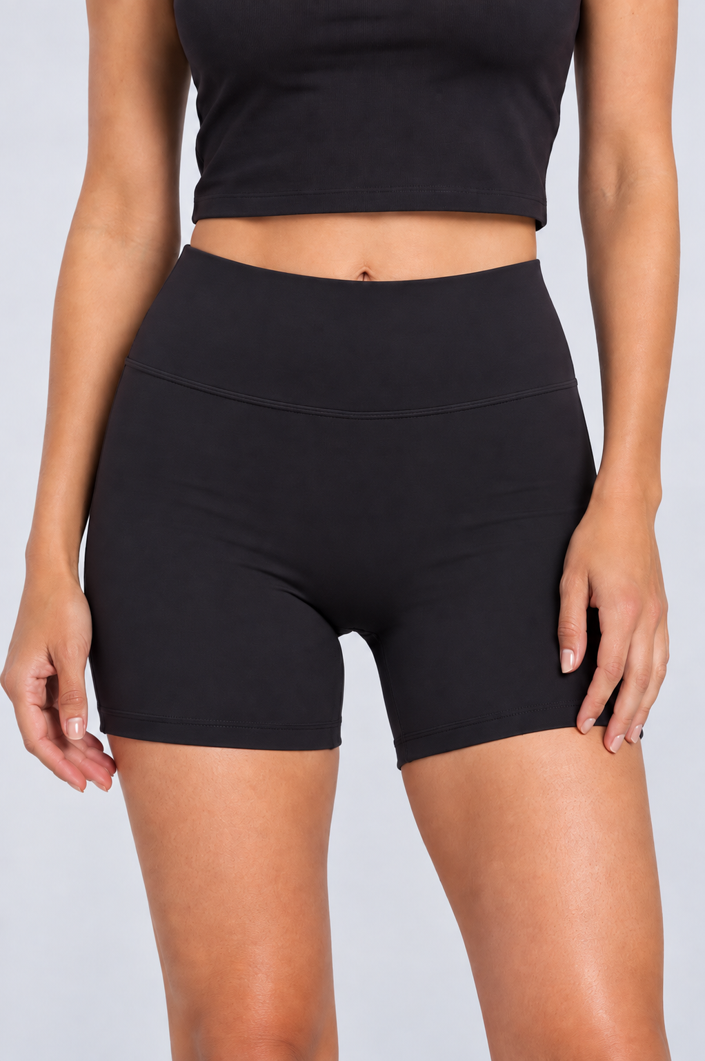 Black women shorts front 