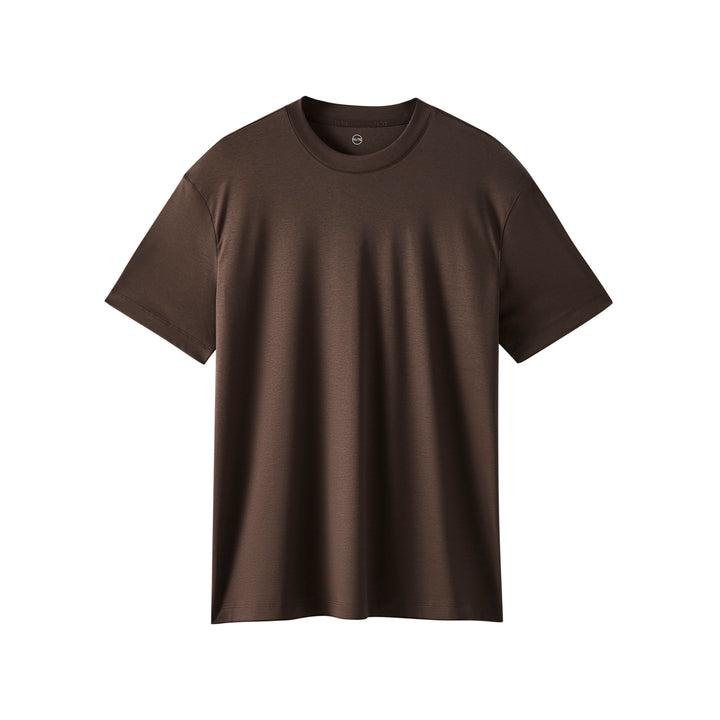 Dark Brown Performance silk men tee front 