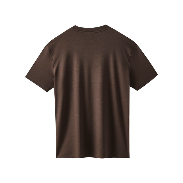 Dark Brown Performance silk men tee front 