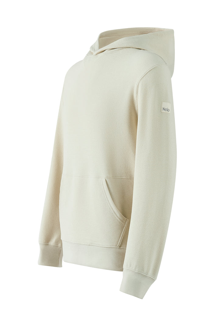 Cream Textured Lounge men hoodie front 
