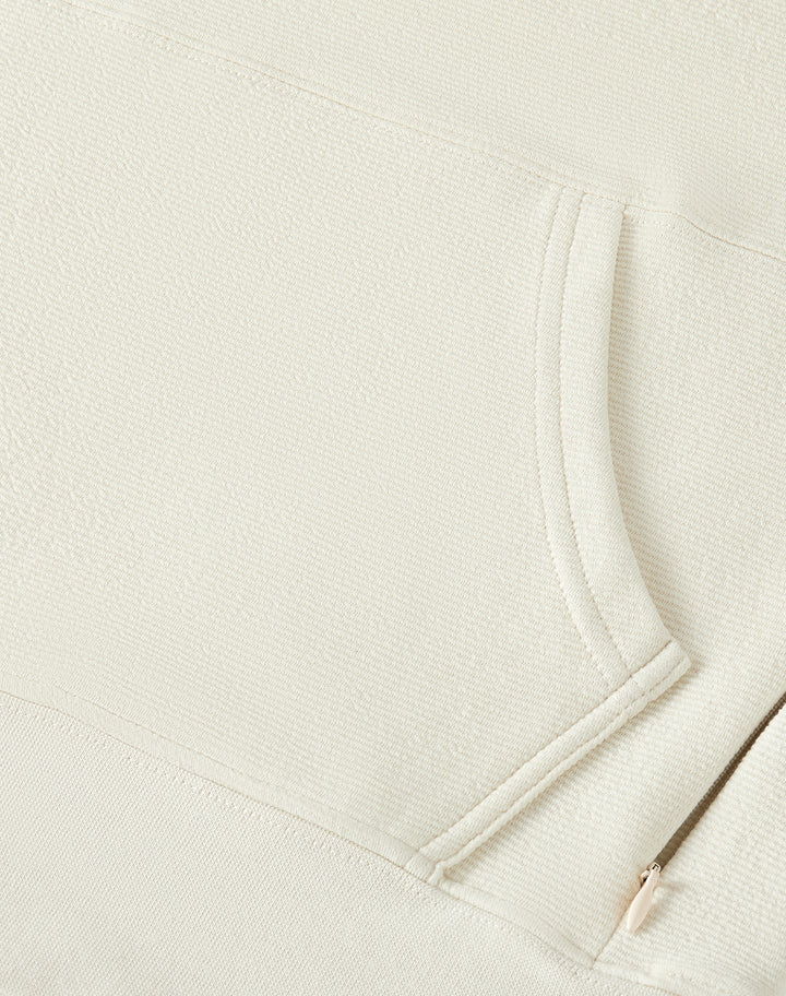 Cream Textured Lounge men hoodie front 