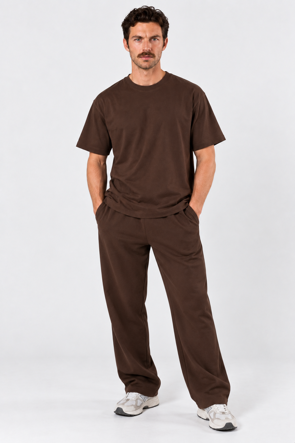Dark Brown Performance silk men tee front 