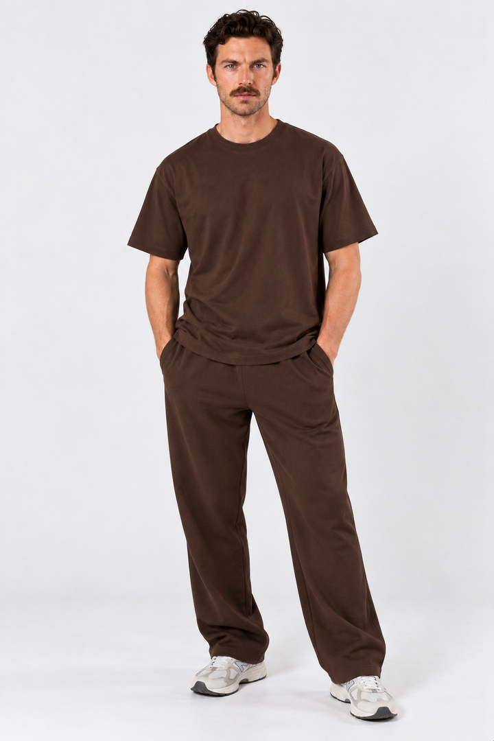 Dark Brown Performance silk men tee front 