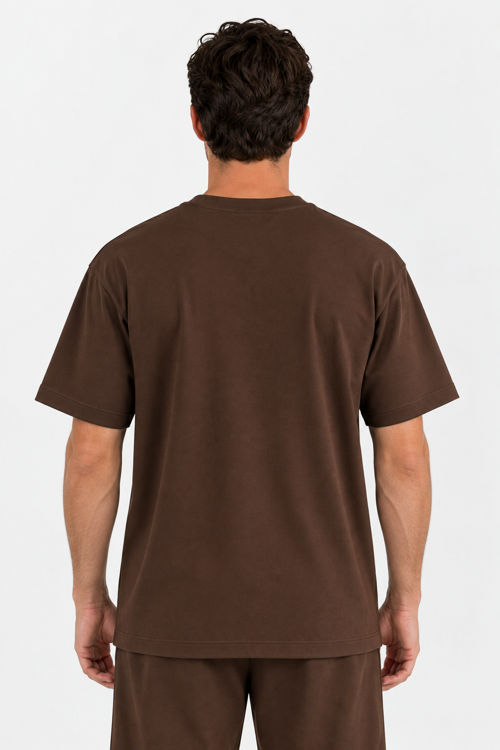 Dark Brown Performance silk men tee back #color_dark-brown