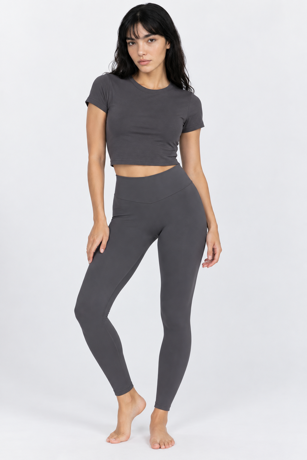 Slate Grey women crop tee bundle front 