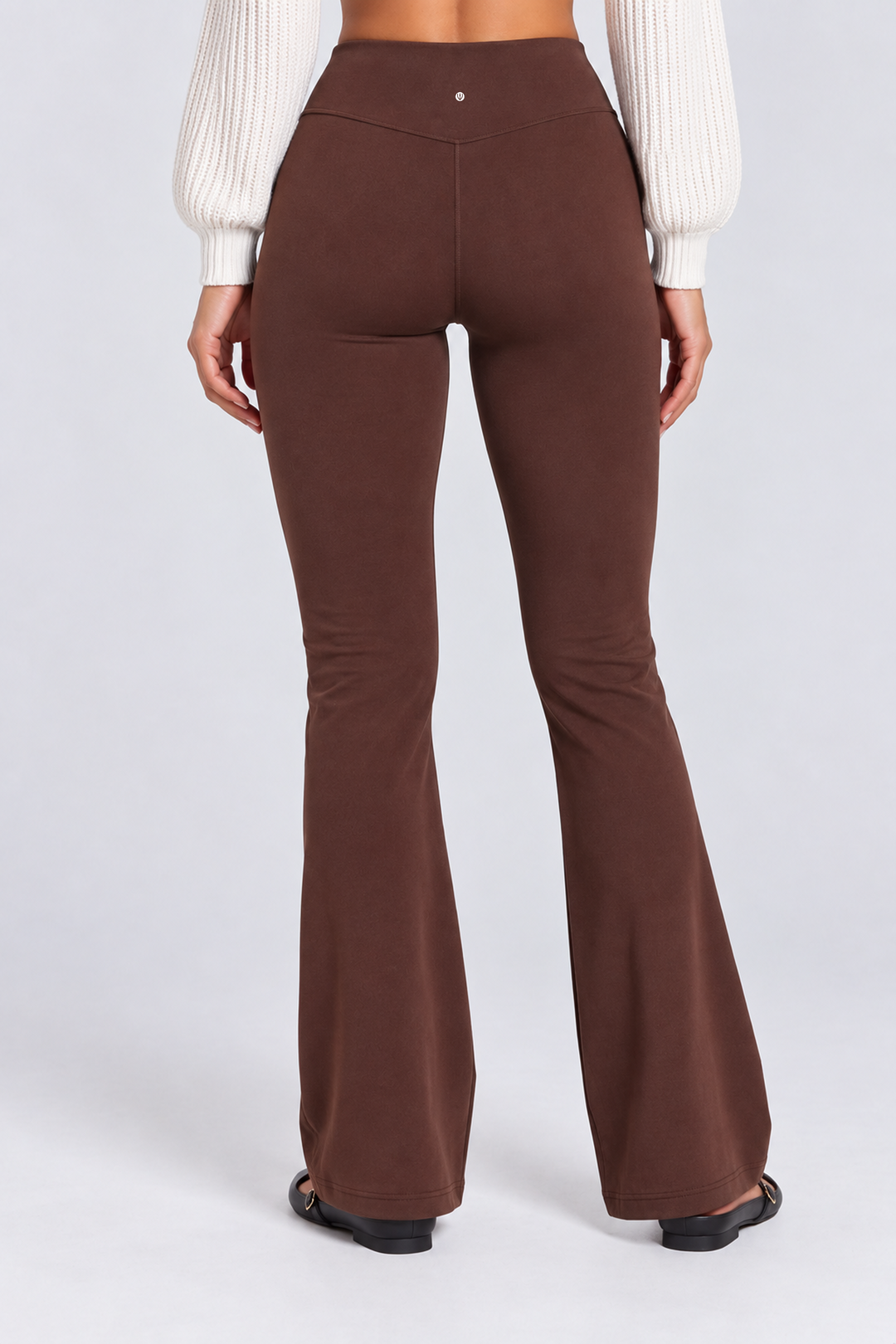 Espresso brown women flare leggings back 