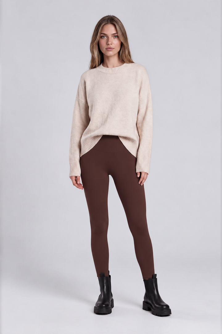 Espresso brown women leggings front 